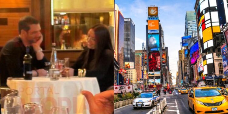 Samir Xaud em um jantar romântico no restaurante Harry Cipriani
