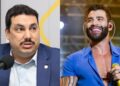 O prefeito de Surumbi (PE) Cléber Chaparral e o cantor Gustavo Lima