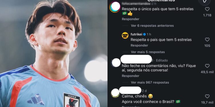 Torcedores brasileiros lotaram as redes de Kento Shiogai com críticas e provocações