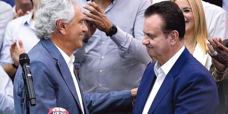 Caiado e Kassab em lançamento da pré-candidatura