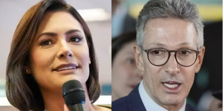 Michelle Bolsonaro e Romeu Zema