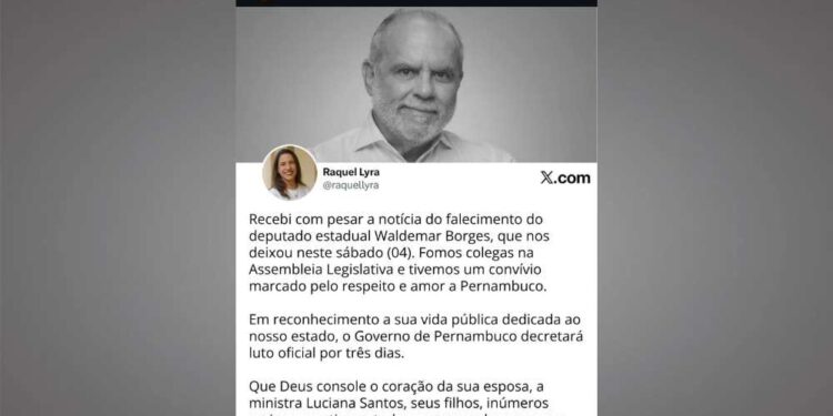 Waldemar Borges (PSB) faleceu aos 67 anos