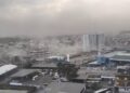 Vento forte em Caxias, na Baixada do Rio de Janeiro