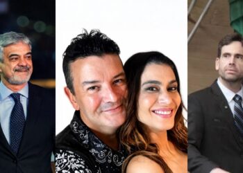 O senador Humberto Costa (PT); o casal André Rio e Ana Cristina; e o vereador do Recife, Eduardo Moura (Novo).