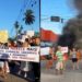 Protestos ocorreram na Estrada de Curcurana e na comunidade de Rio Doce. Imagem: Reprodução/TV Jornal