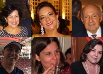 Ana Clara Santos Monteiro, Maria Helena Santos Bandeira de Melo, José Santos, Rodrigo Santos, Alexandra Santos e Maria Clara Santos Tapajós (da esq. p/ dir.)
