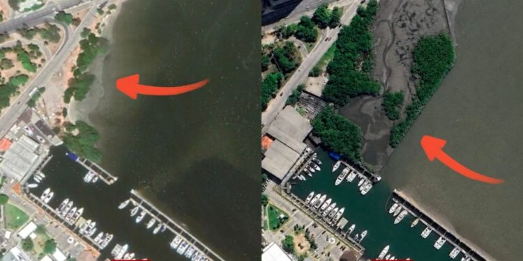 Área transformada supera 24 mil m². Imagens de satélite/bastidor.pe