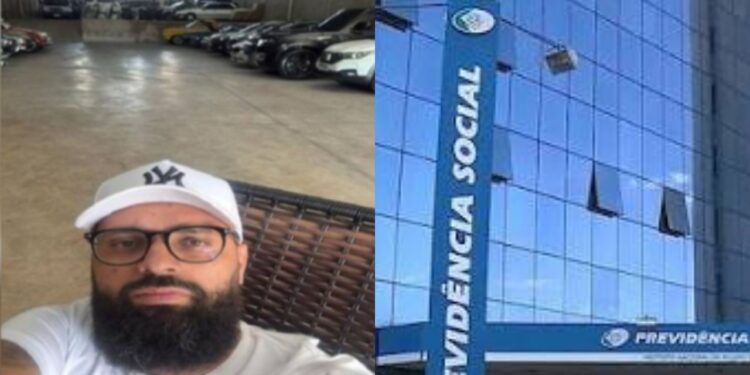 O assessor Cicero Marcelino mostrando a frota de carros de luxo