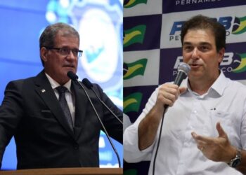 O atual presidente do PSDB-PE, Nilton Mota; e o presidente destituído, Frederico Loyo.