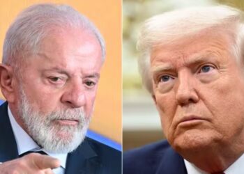 O presidente do Brasil, Luís Inácio Lula da Silva, e o dos EUA, Donald Trump