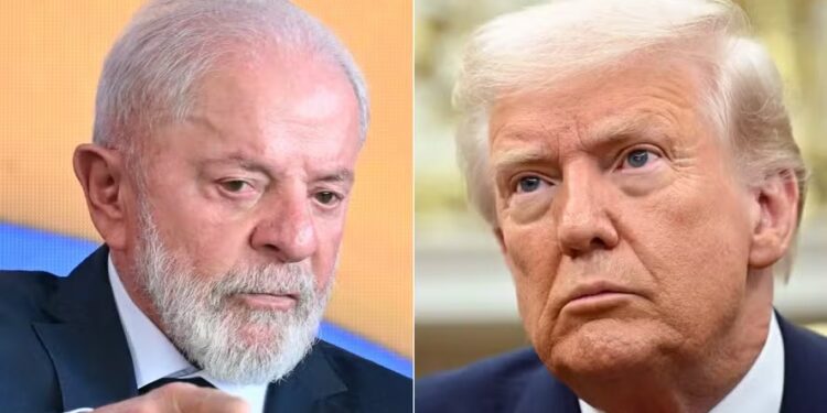 O presidente do Brasil, Luís Inácio Lula da Silva, e o dos EUA, Donald Trump