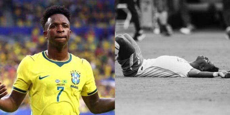 Vinicius Júnior lamenta após eliminação do Brasil para a Noruega na Copa