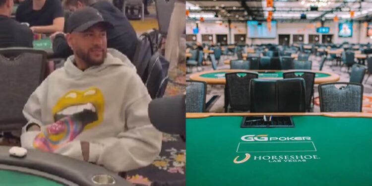 Neymar participou do World Series of Poker, principal campeonato da modalidade, cuja inscrição custa cerca de R$ 51 mil