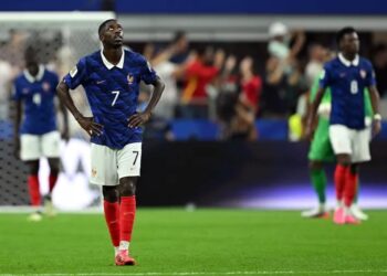 Dembelé da França, contra a Espanha pela Copa do Mundo