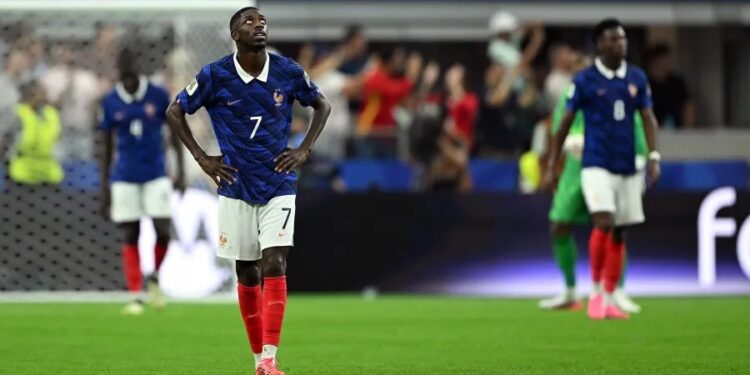 Dembelé da França, contra a Espanha pela Copa do Mundo