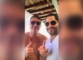 Flávio Bolsonaro e "Sicário" de Daniel Vorcaro em foto divulgada pelo ICL