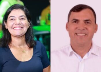 pré-candidata a deputada estadual, Viviane Facundes (PSD) e o vereador Aldo José da Silva (Solidariedade)