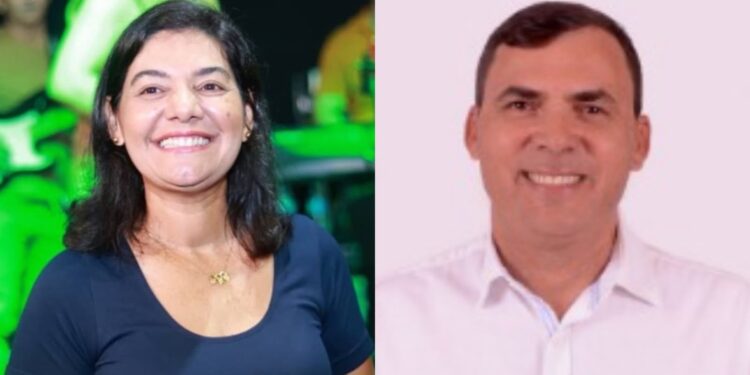 pré-candidata a deputada estadual, Viviane Facundes (PSD) e o vereador Aldo José da Silva (Solidariedade)