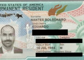 O Cartão de Residência Permanente, comumente conhecido como green card, de Eduardo Bolsonaro