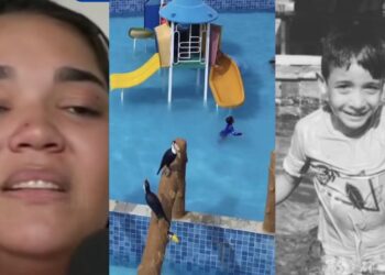 Emilly Vitória mãe de Bryan Henrique que morreu após se afogar em parque aquático de Olinda