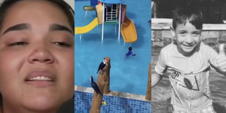 Emilly Vitória mãe de Bryan Henrique que morreu após se afogar em parque aquático de Olinda