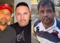 Os irmãos Edvaldo e Edmilson e o suspeito do crime conhecido como "Novinho"