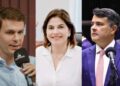Da esq. p/ dir. Miguel Coelho (União Brasil), Priscila Krause (PSD) e Eduardo da Fonte (PP)
