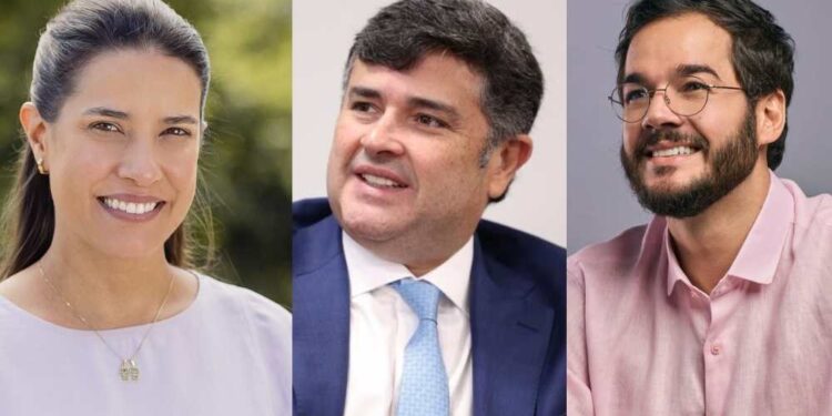 A governadora Raquel Lyra (PSD), o deputados Eduardo da Fonte (PP) e o secretário da Casa Civil, Túlio Gadelha