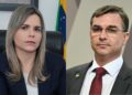 A deputada federal Clarissa Tércio (PP-PE) e o candidato à presidência Flávio Bolsonaro (PL)