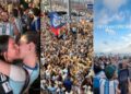 Argentinos celebram a vitória da Argentina sobre o Egito pelo mundo