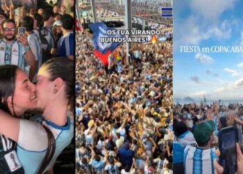 Argentinos celebram a vitória da Argentina sobre o Egito pelo mundo
