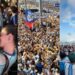 Argentinos celebram a vitória da Argentina sobre o Egito pelo mundo