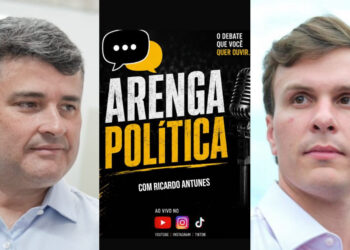 Os candidatos ao senado Eduardo (PP) da fonte e o deputado federal, Miguel Coelho (UB)