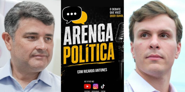 Os candidatos ao senado Eduardo (PP) da fonte e o deputado federal, Miguel Coelho (UB)