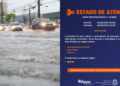 O alerta laranja permanece válido até as 14h30 desta terça-feira