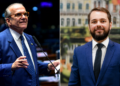 O senador Fernando Dueire (PSD) e o assessor especial do Palácio do Campo das Princesas, André Teixeira