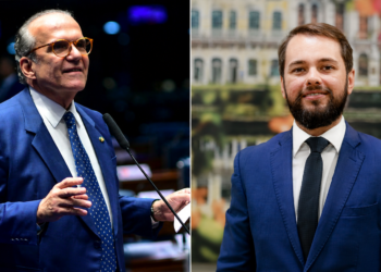 O senador Fernando Dueire (PSD) e o assessor especial do Palácio do Campo das Princesas, André Teixeira