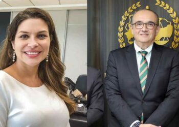 A candidata Carla Patrícia Cintra e o juiz José André Machado