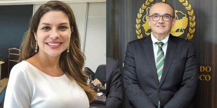 A candidata Carla Patrícia Cintra e o juiz José André Machado