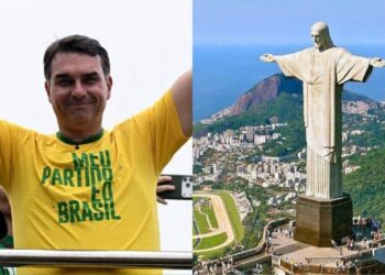 Flávio Bolsonaro (PL) iniciou a campanha eleitoral neste domingo (16) no Rio