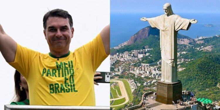 Flávio Bolsonaro (PL) iniciou a campanha eleitoral neste domingo (16) no Rio