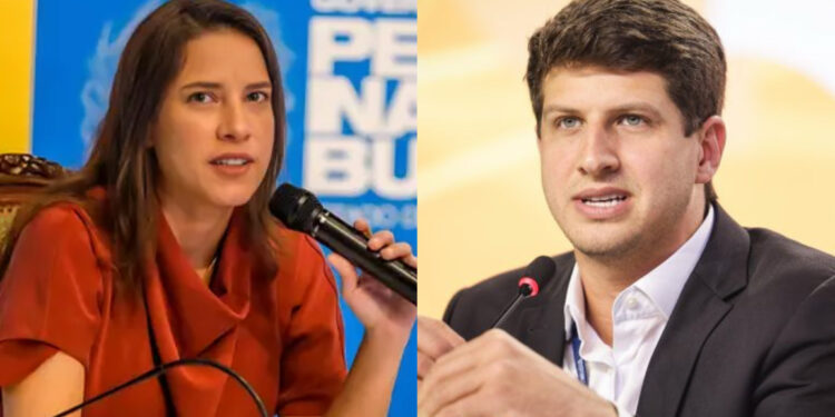 A governadora de PE, Raquel Lyra (PSD) e o ex-prefeito do Recife, João Campos (PSD)
