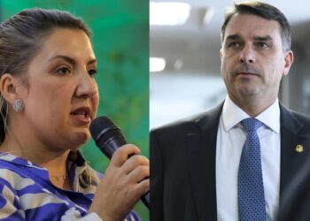 Daniella Marques e Flávio Bolsonaro