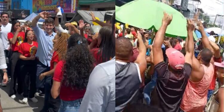 Ato político do candidato aconteceu na Rua Eliza Cabral, centro de Camaragibe