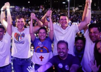 Palanque do ato político de Raquel Lyra em Petrolina, que aconteceu no último domingo (16)