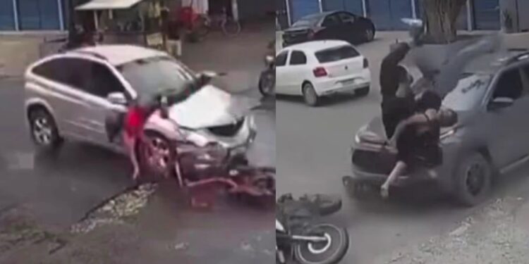 Seis dias atrás (13), um casal de motociclistas também foi arremessado por um carro no mesmo local