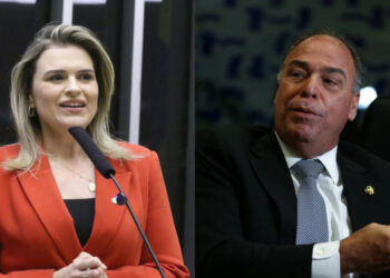 A ex-deputada Marília Arraes (PDT) e o ex-senador Fernando Bezerra Coelho (MDB) (esq. p/ dir.)