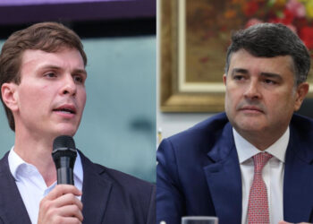 O ex-prefeito de Petrolina, Miguel Coelho (UB) e Eduardo da Fonte (PP) (esq. p/ dir.)