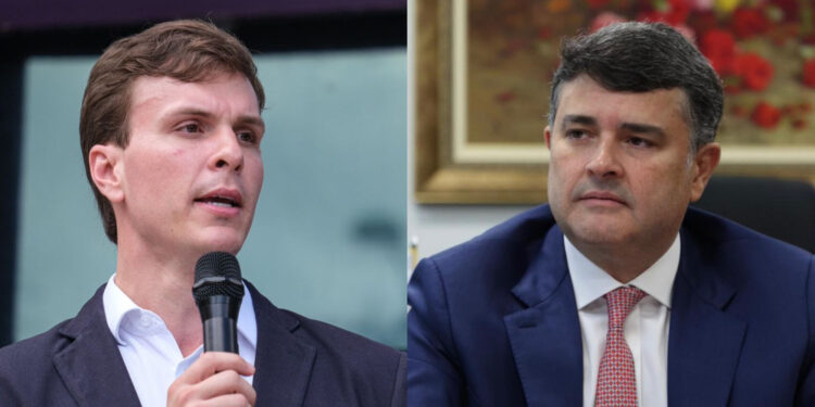 O ex-prefeito de Petrolina, Miguel Coelho (UB) e Eduardo da Fonte (PP) (esq. p/ dir.)