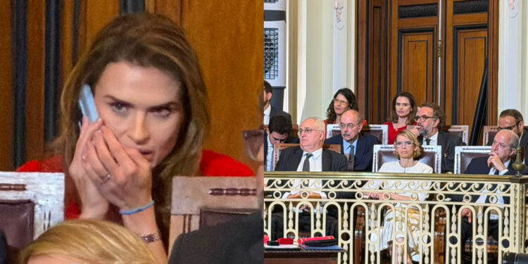 A ex-deputada Marília Arraes, candidata ao Senado, chegou apenas no fim da solenidade